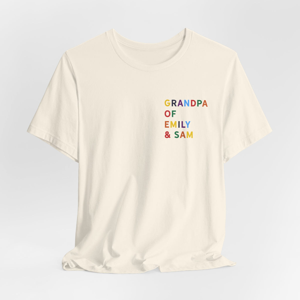 Camisa de Abuelo con Nombres Multicolor de los Nietos