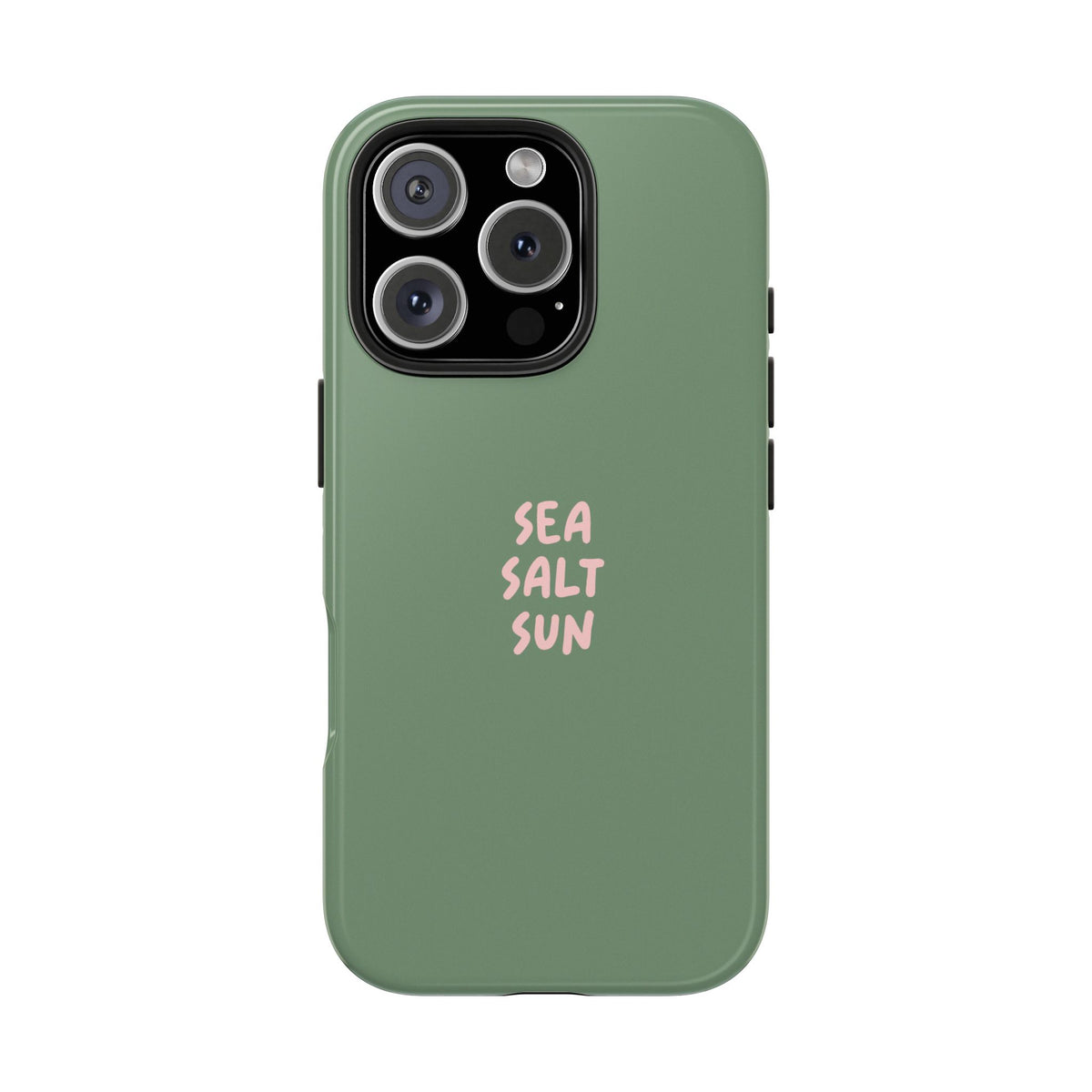Funda de teléfono color verde con texto personalizado