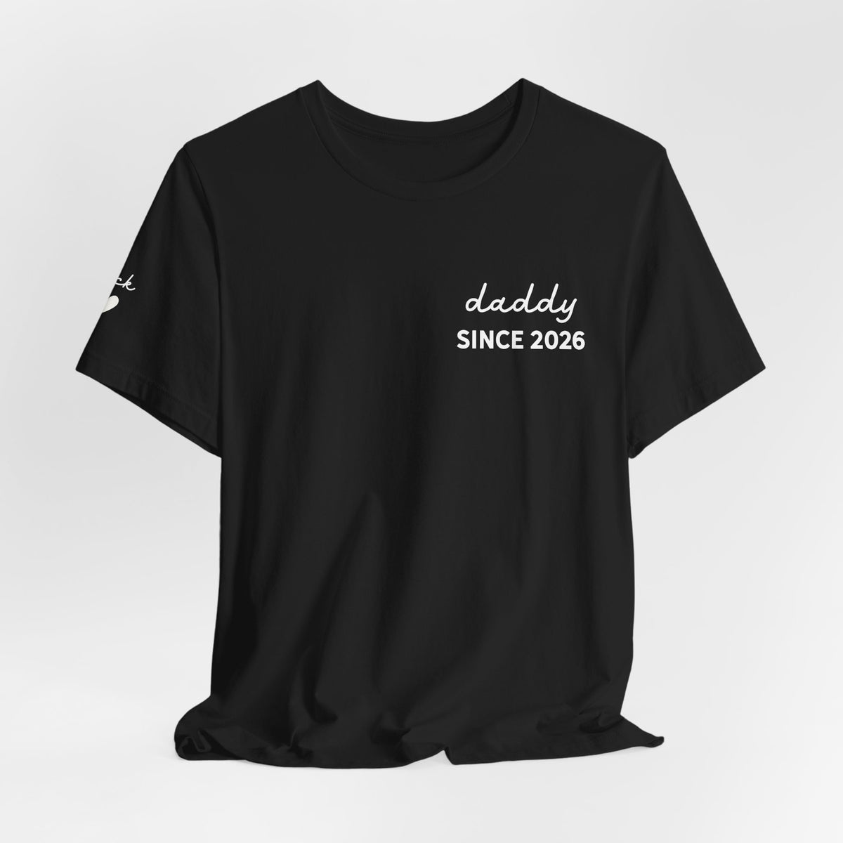 Camiseta Papá Desde Fecha en Corazón y Nombres en Manga