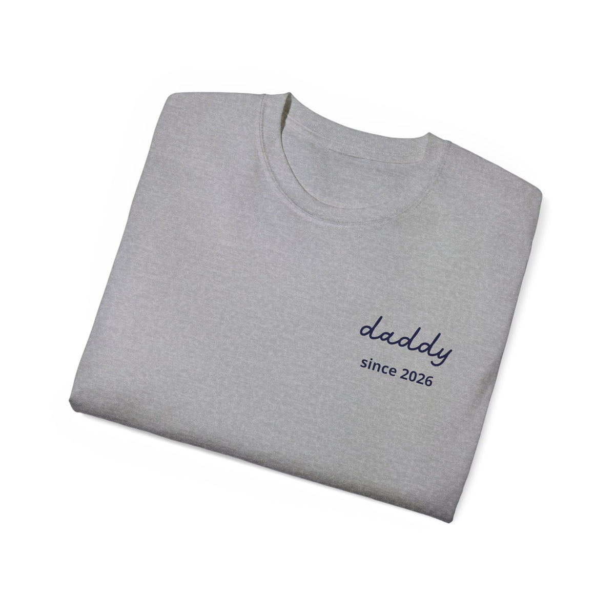 T-shirt Dad since date pinted on heart and first names on sleeve