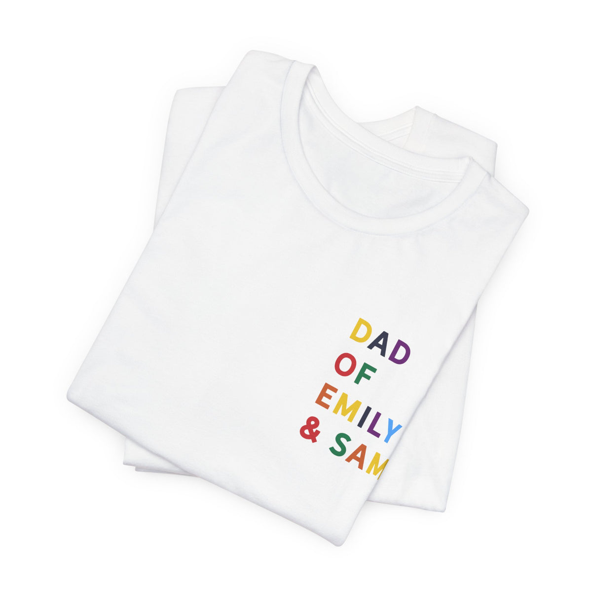Camiseta Papá de nombre multicolor daddy