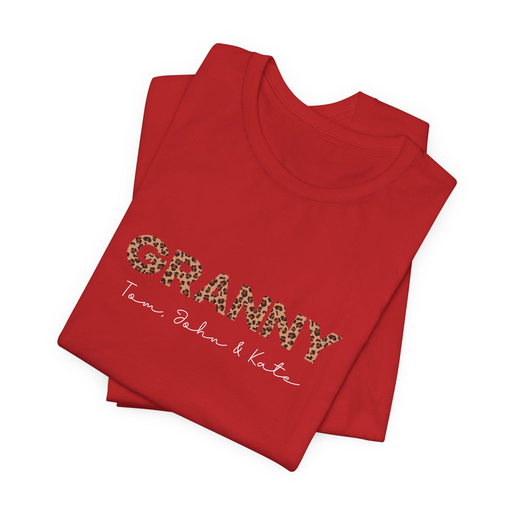 Camiseta personalizada de leopardo para abuela