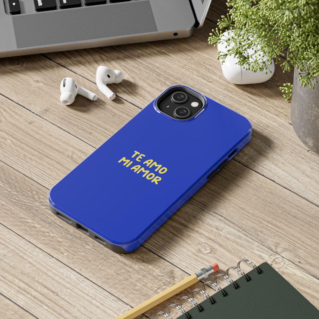Funda para Teléfono Azul con Texto Personalizado