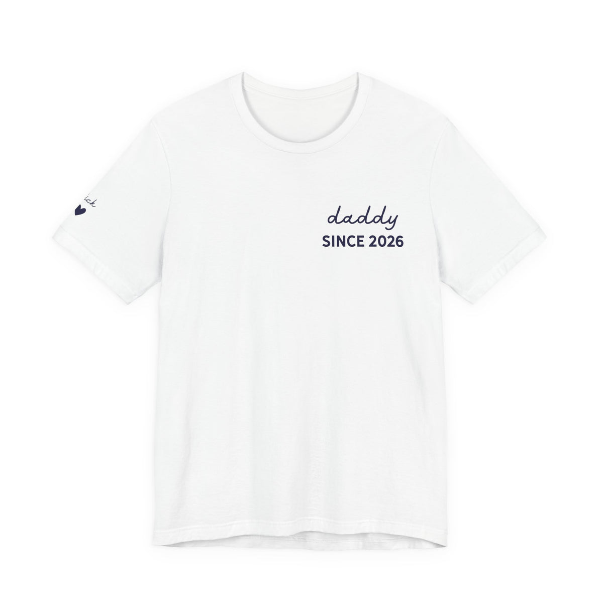 Camiseta Papá Desde Fecha en Corazón y Nombres en Manga