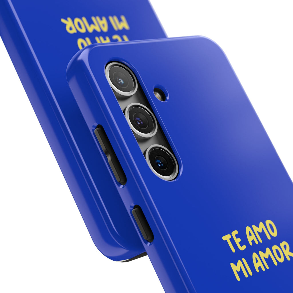 Funda para Teléfono Azul con Texto Personalizado