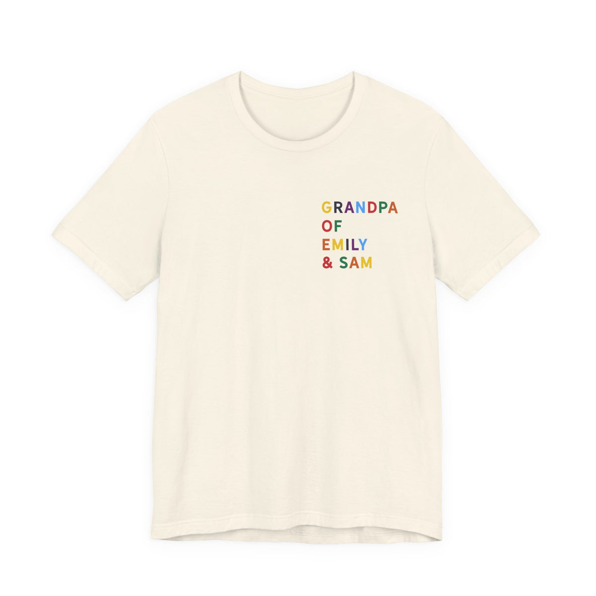 Camisa de Abuelo con Nombres Multicolor de los Nietos
