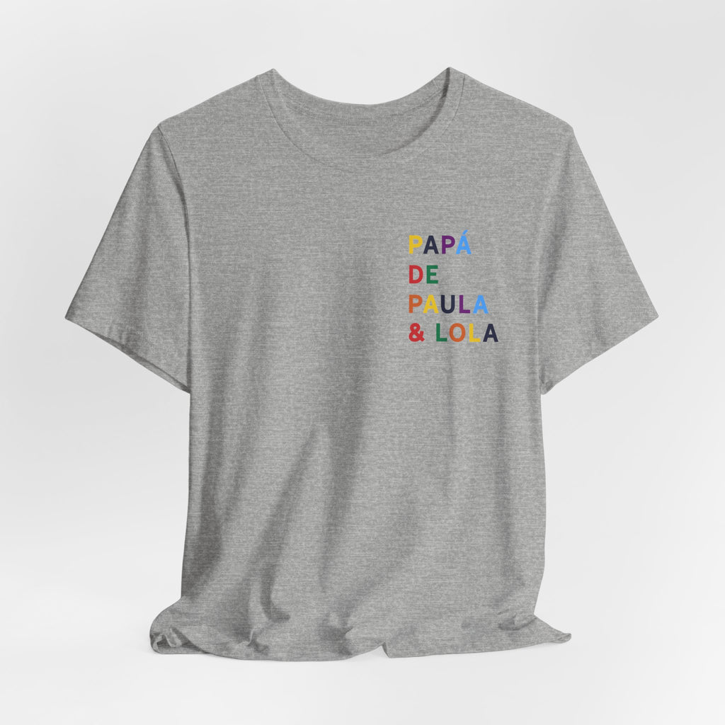 Camiseta Papá con nombre multicolor