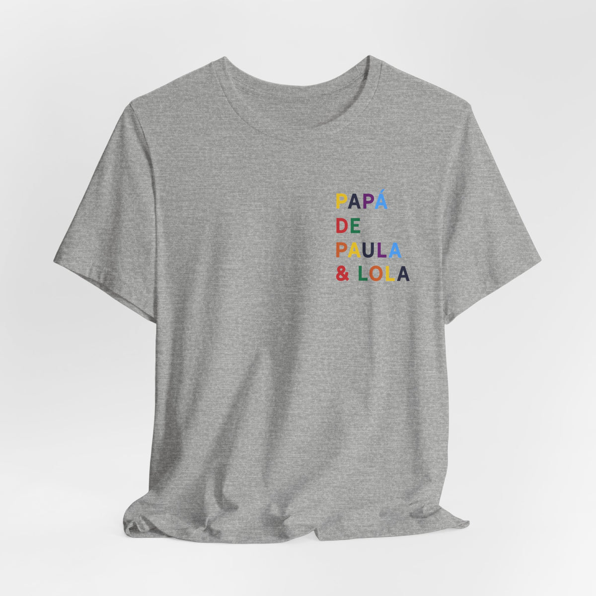 Camiseta Papá con nombre multicolor