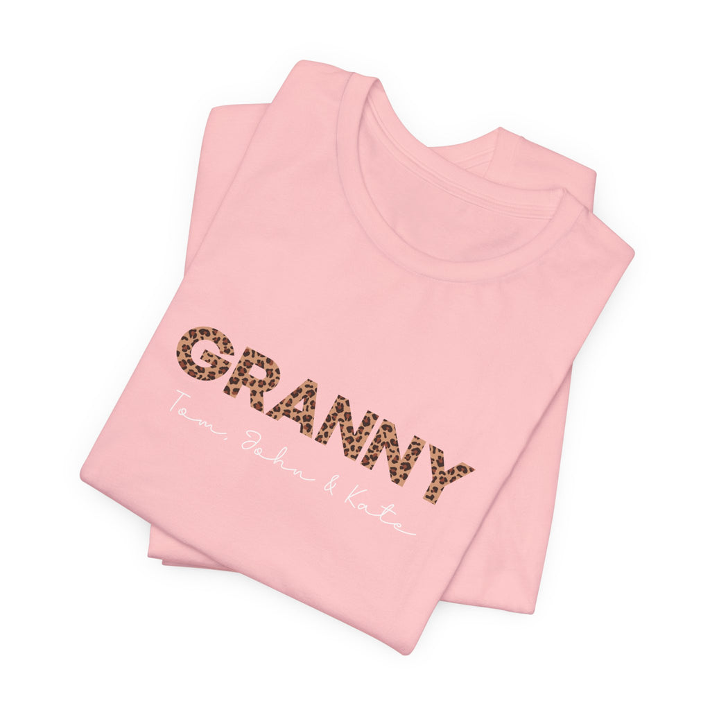Camiseta personalizada de leopardo para abuela
