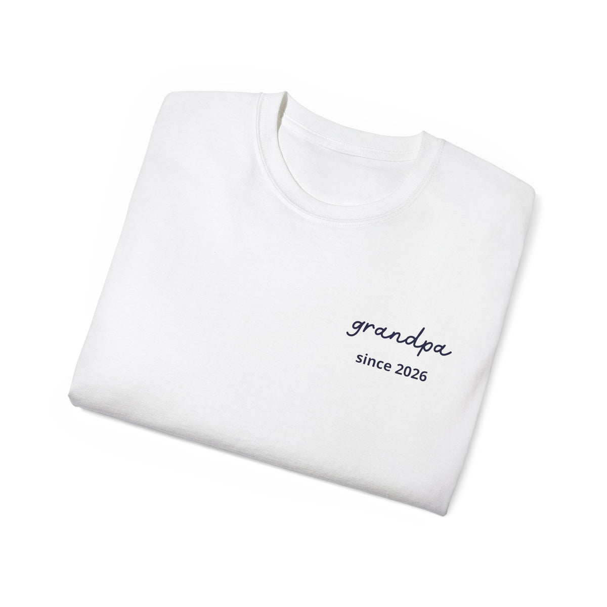T-shirt Grandpa since date pinted on heart and first names on sleeve