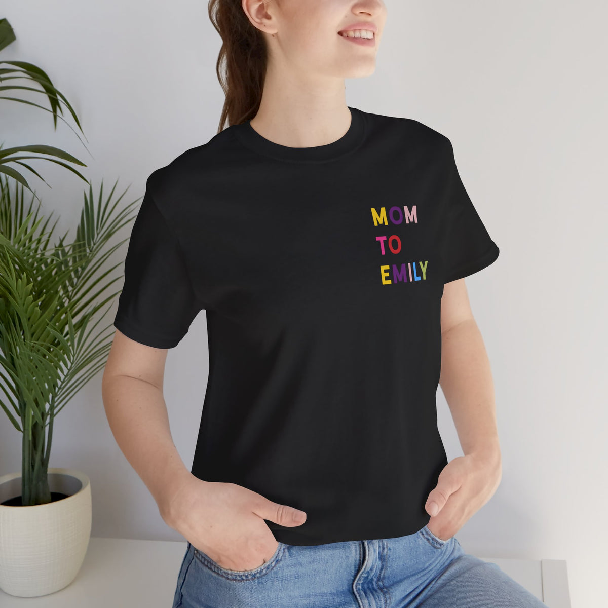 Camiseta multicolor con nombre de mamá