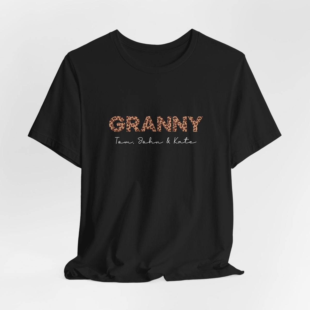 Camiseta personalizada de leopardo para abuela