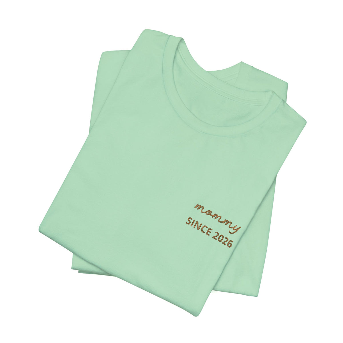 Tshirt Personalized Mom Est Embroidered Heart & Sleeve Tee