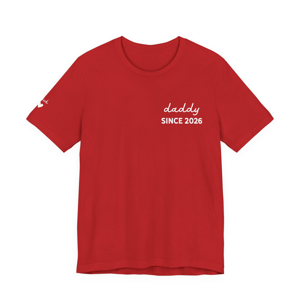 Camiseta Papá Desde Fecha en Corazón y Nombres en Manga