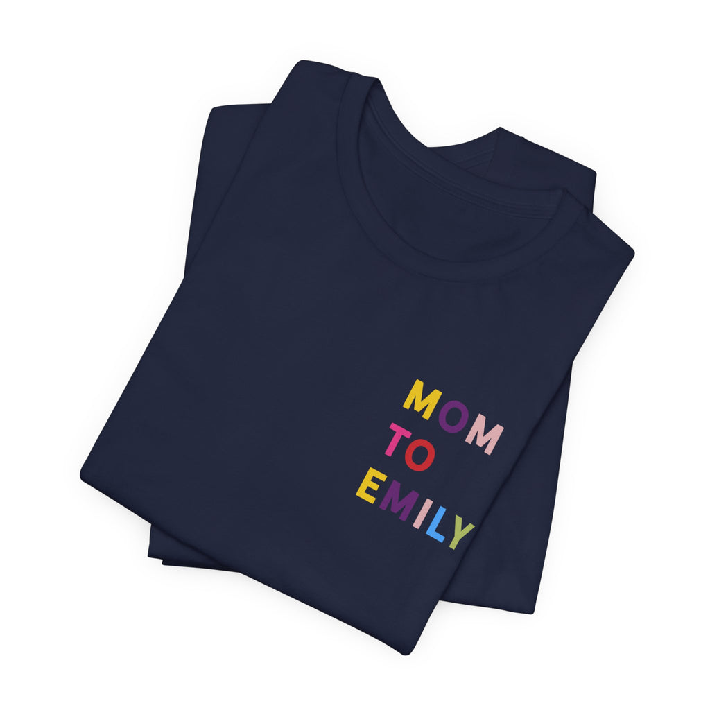 Camiseta multicolor con nombre de mamá