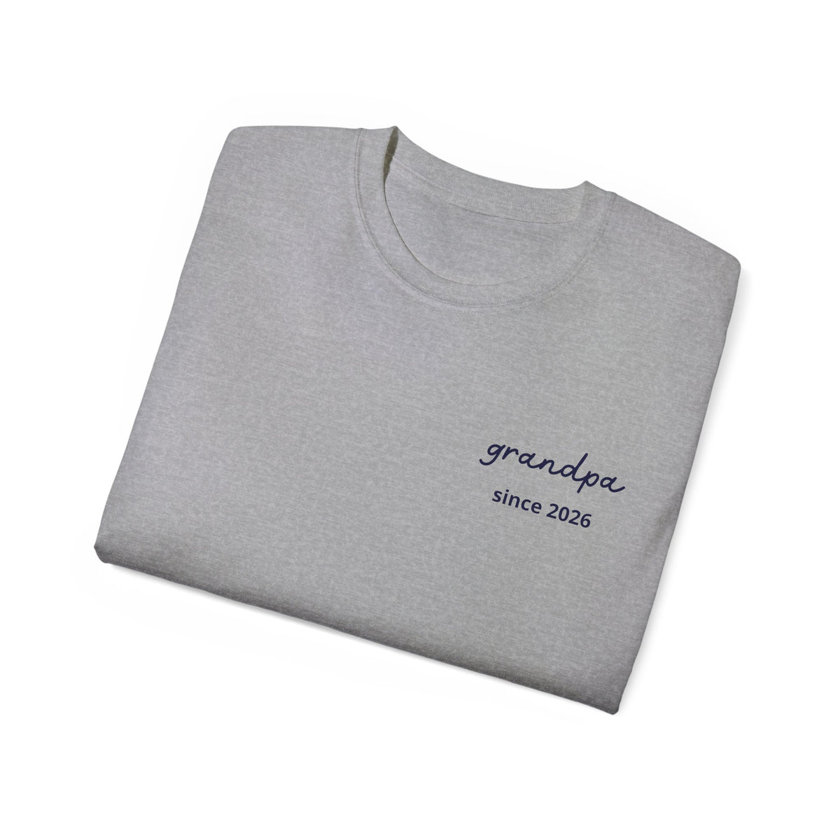 T-shirt Grandpa since date pinted on heart and first names on sleeve