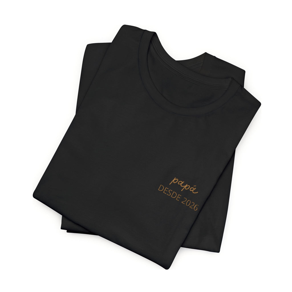 Camiseta Papá Personalizada Bordada con Fecha y Nombres