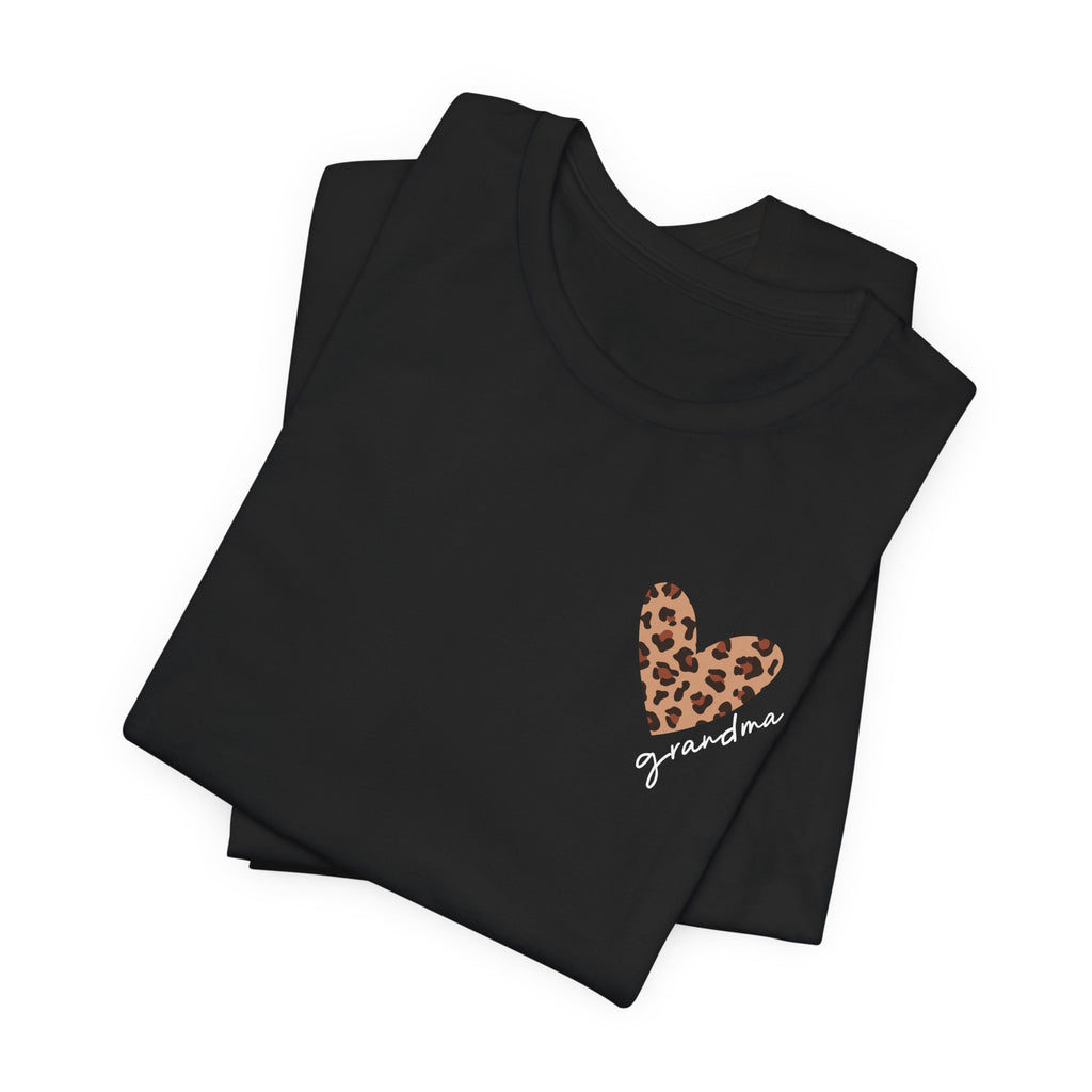 Leopard Heart Grandma T-Shirt Personalized