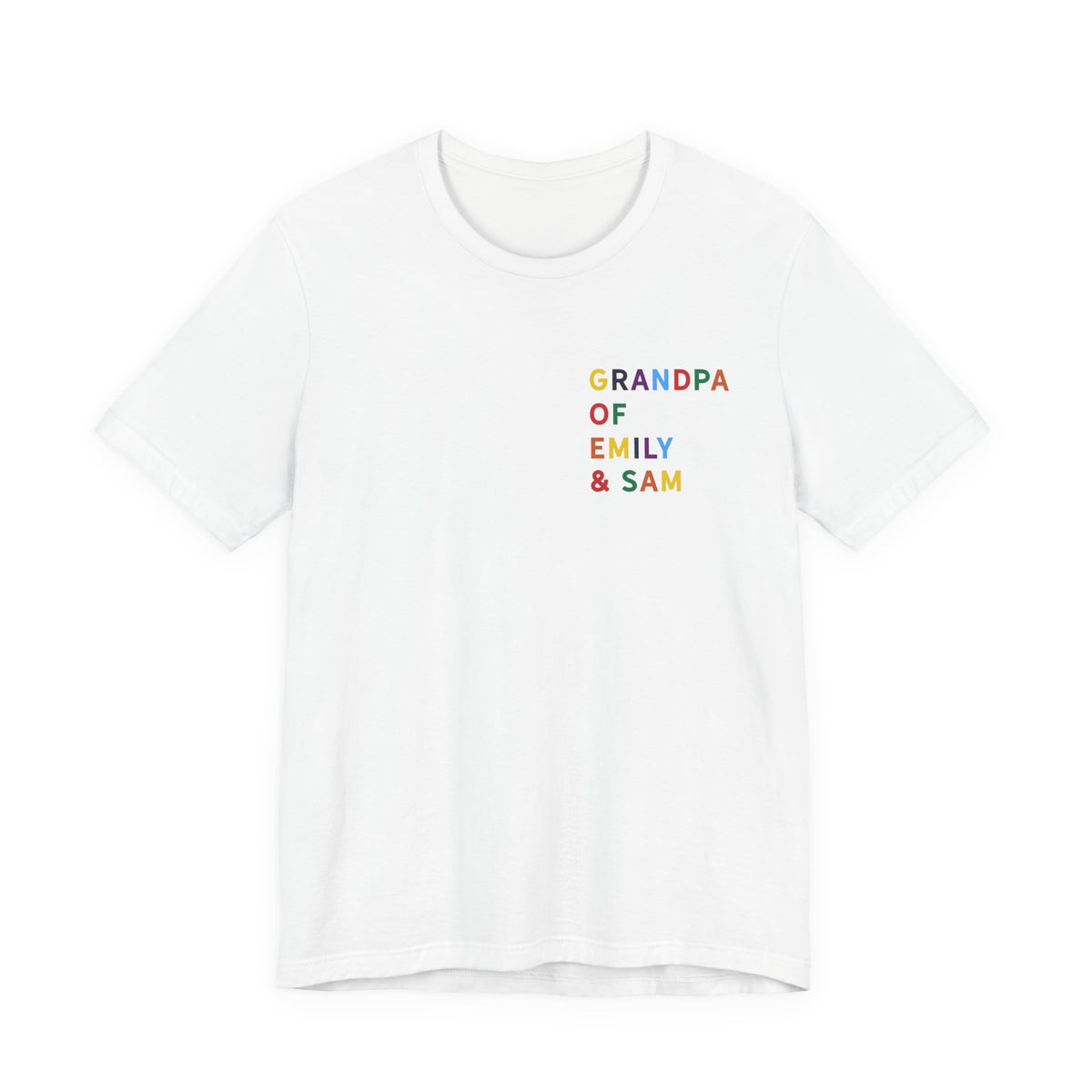 Camisa de Abuelo con Nombres Multicolor de los Nietos
