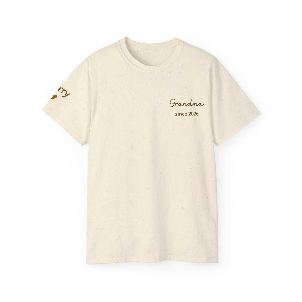 T-Shirt Grandma Since Date on Heart and Grandchildren’s First Names on Sleeve