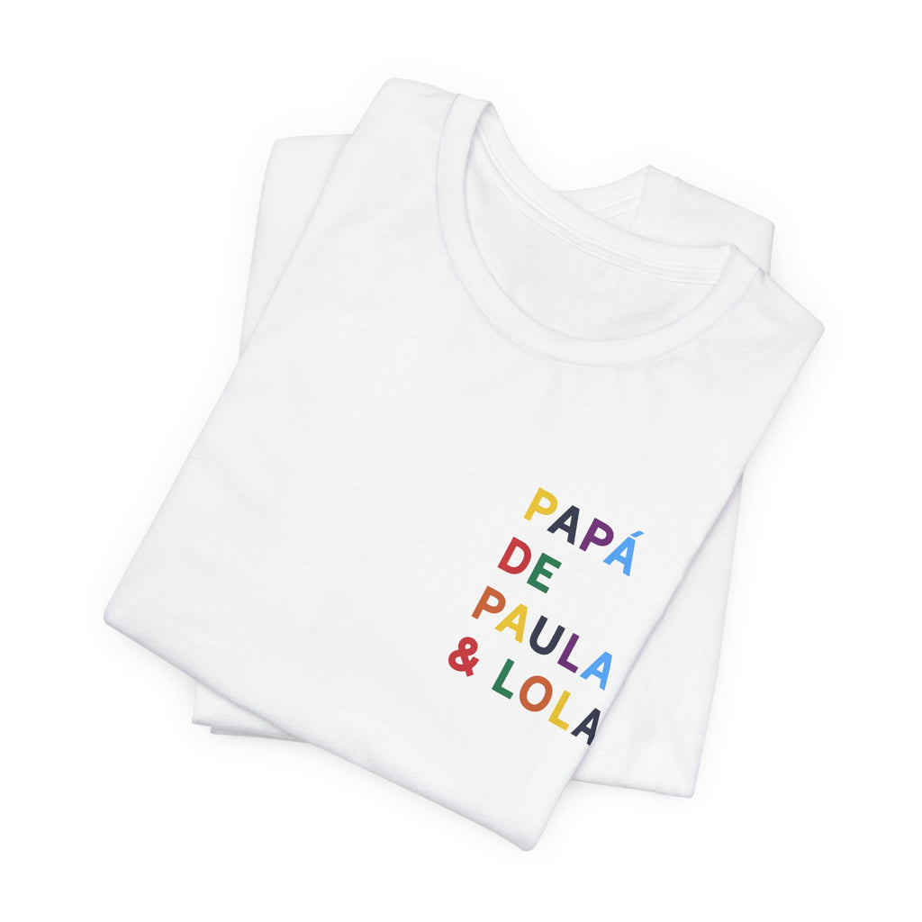 Camiseta Papá con nombre multicolor