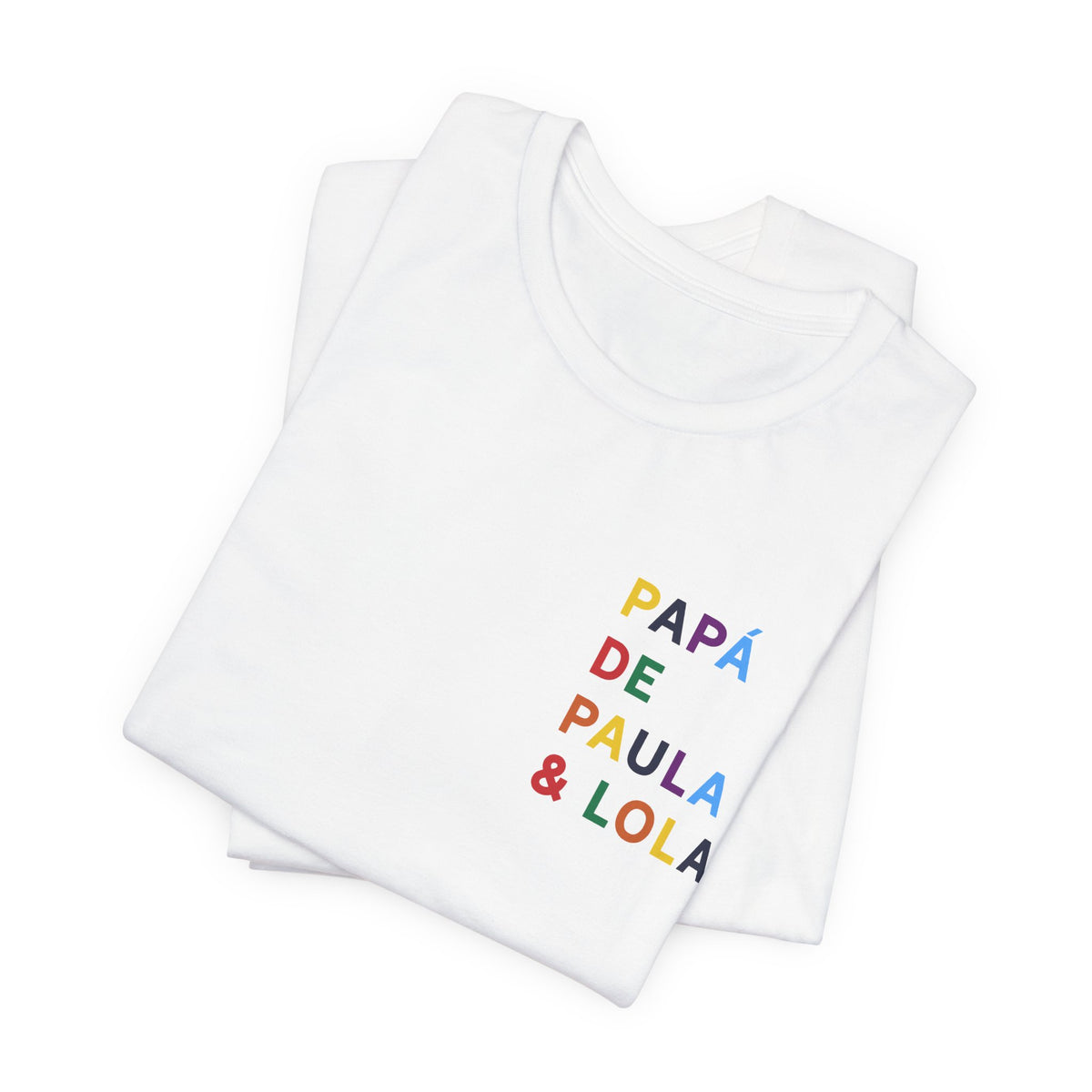 Camiseta Papá con nombre multicolor
