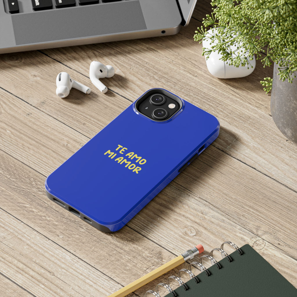 Funda para Teléfono Azul con Texto Personalizado
