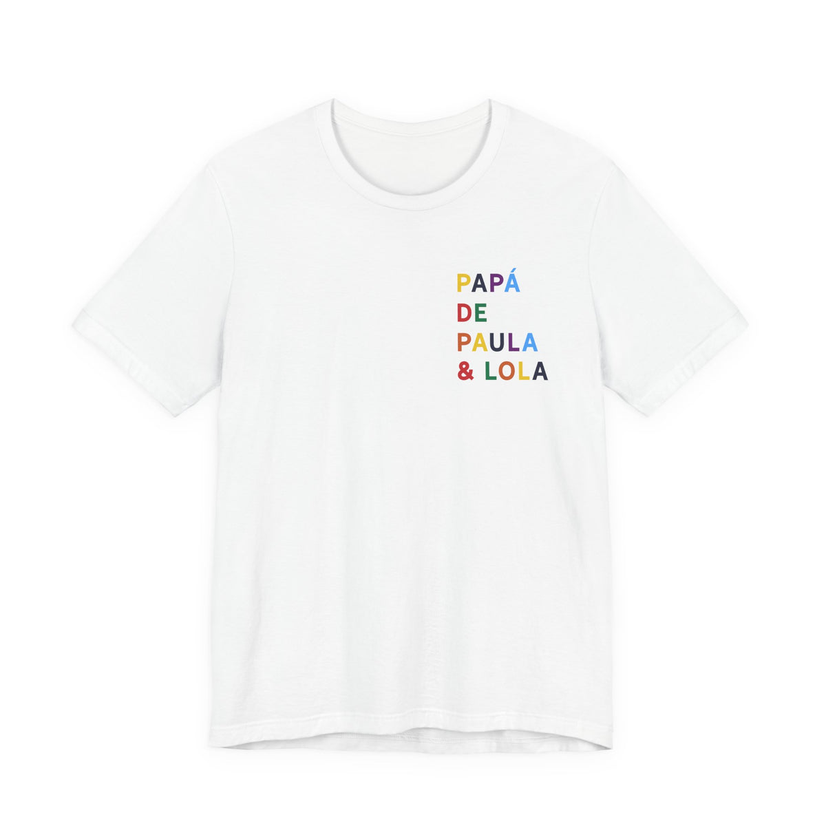 Camiseta Papá con nombre multicolor