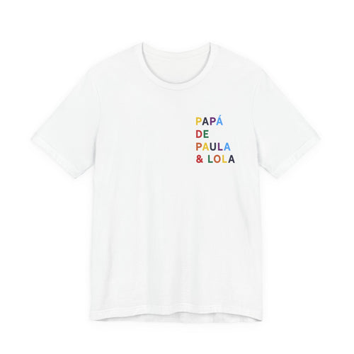 Camiseta Papá con nombre multicolor