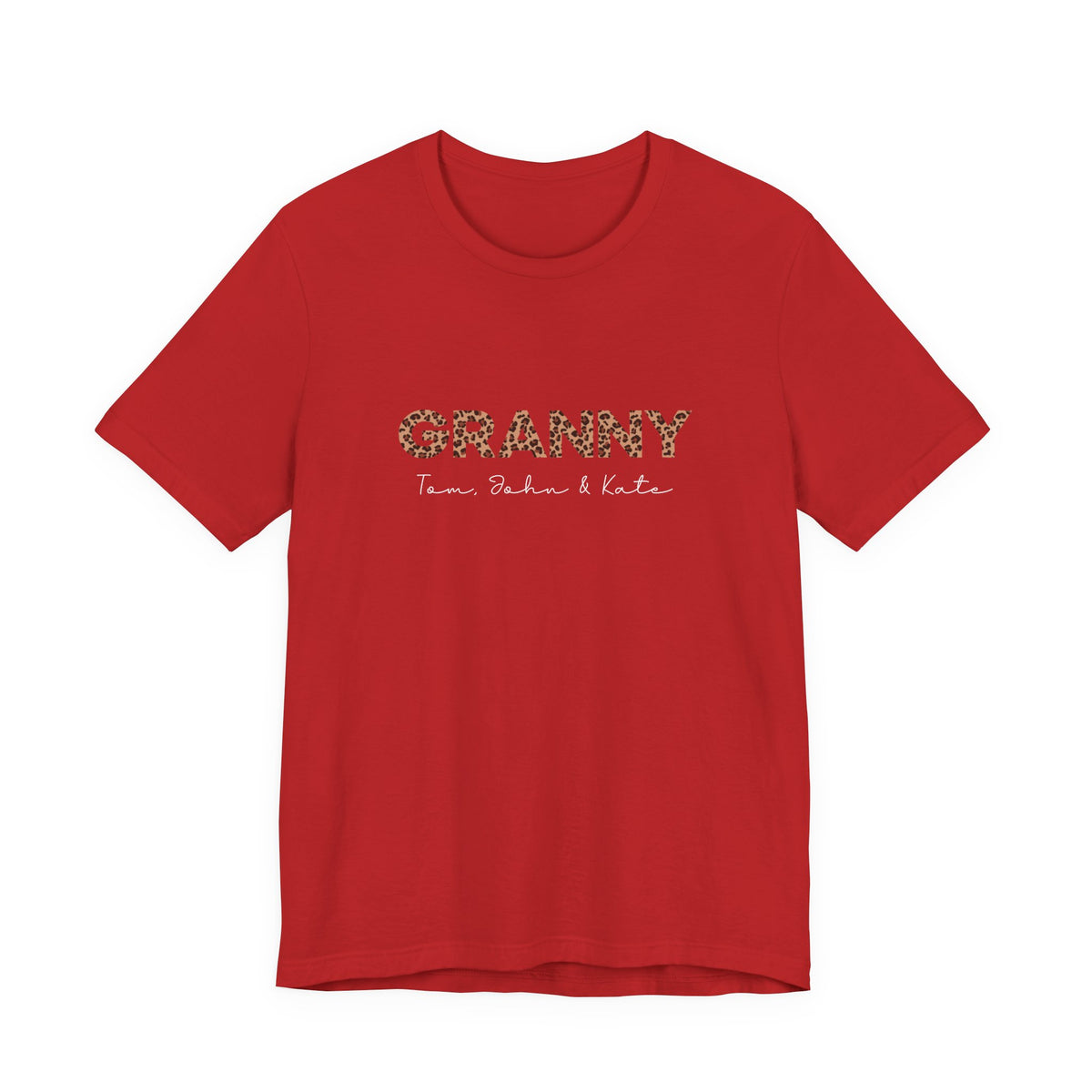 Camiseta personalizada de leopardo para abuela