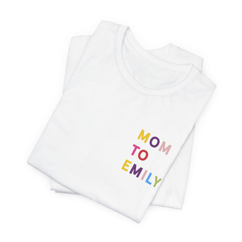 Camiseta multicolor con nombre de mamá