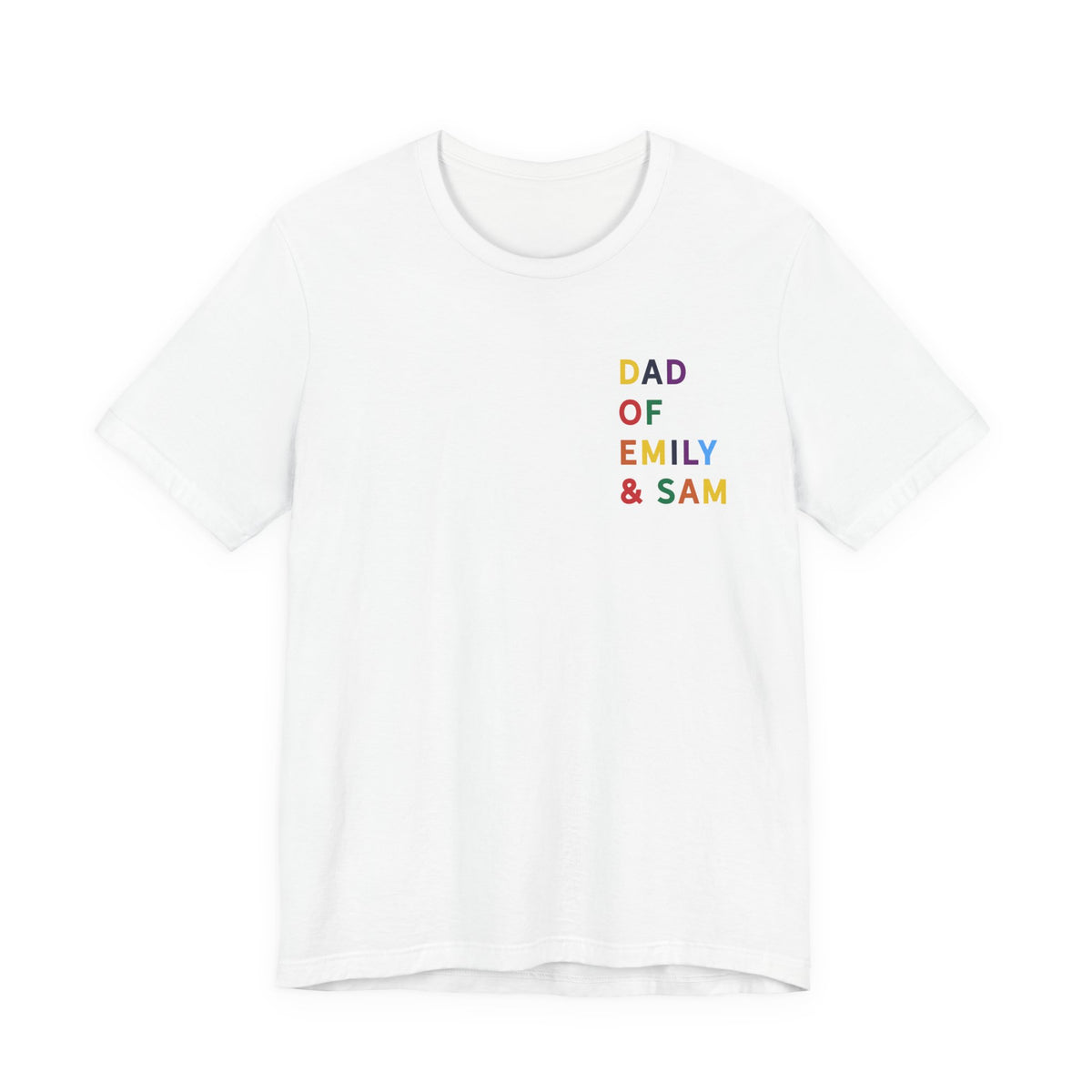 Camiseta Papá de nombre multicolor daddy
