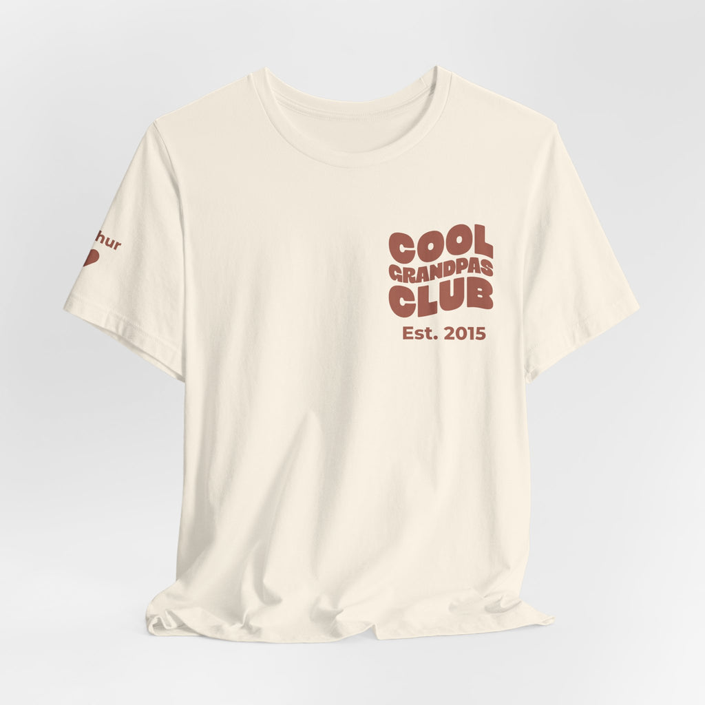Camiseta Club de Abuelos Geniales y Nombres en las Mangas