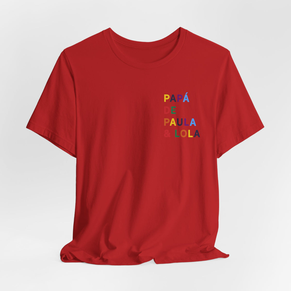 Camiseta Papá con nombre multicolor