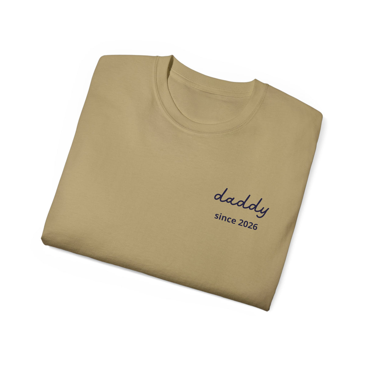 T-shirt Dad since date pinted on heart and first names on sleeve