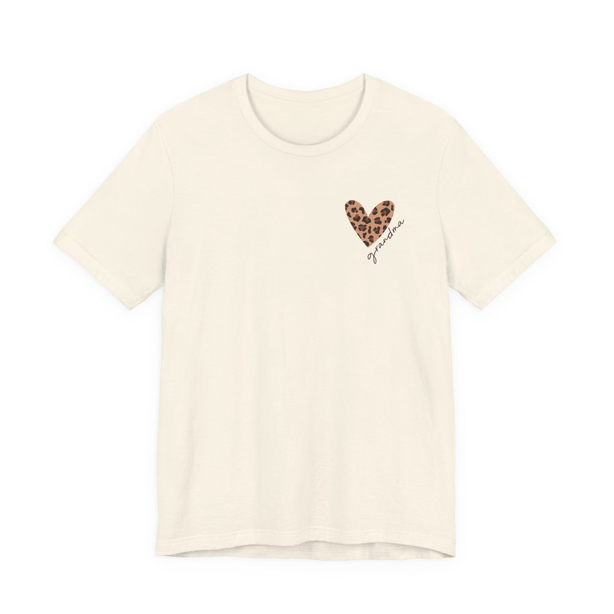 Camiseta de Abuela Corazón de Leopardo Personalizada