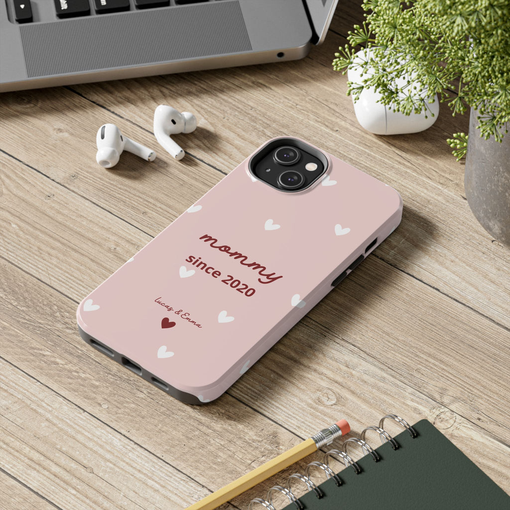 Funda de Teléfono para Mamá con Fecha y Nombres de los Hijos