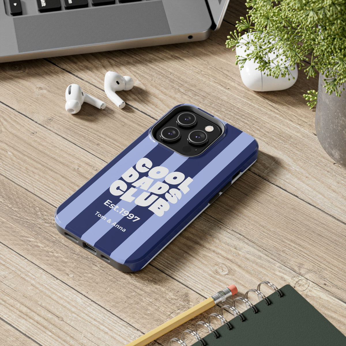 Funda para teléfono Papás Geniales Club y Nombres de los niños