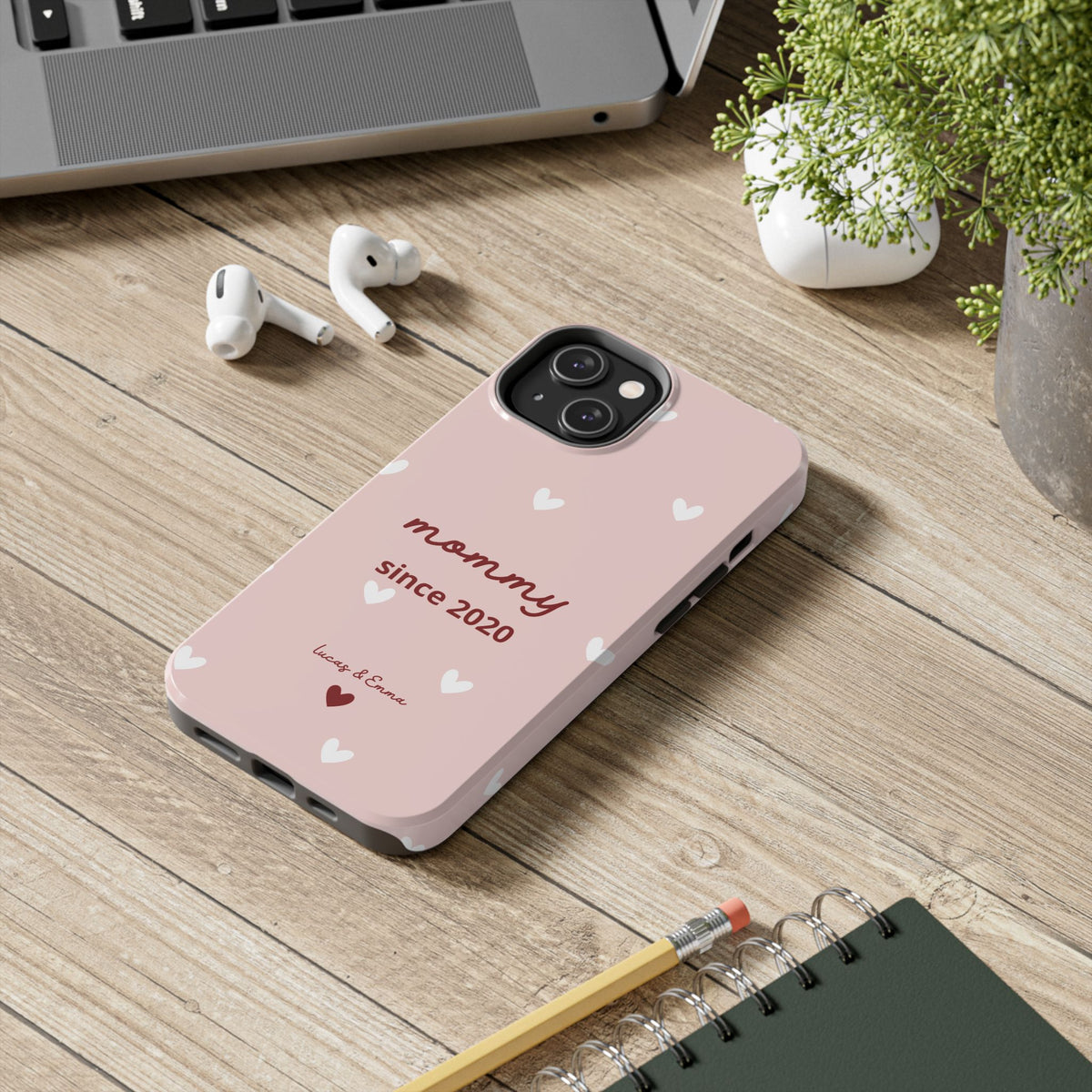 Funda de Teléfono para Mamá con Fecha y Nombres de los Hijos