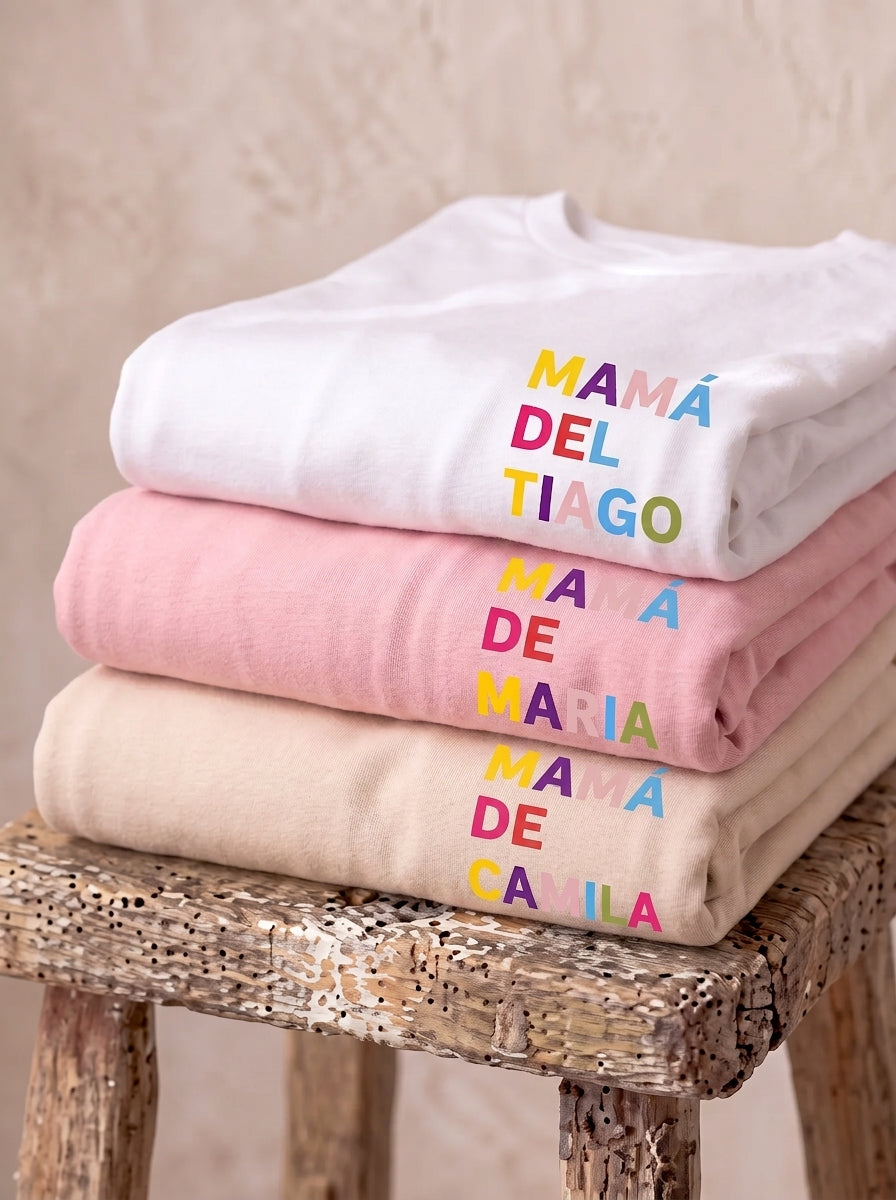 Camiseta multicolor personalizada para la mamá