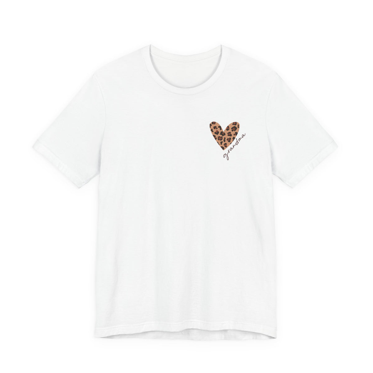 Camiseta de Abuela Corazón de Leopardo Personalizada