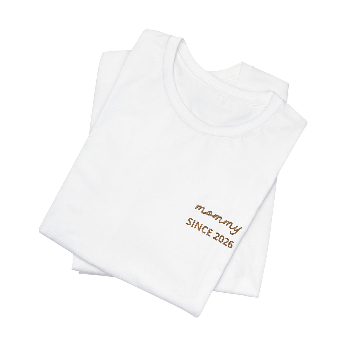 Camiseta Personalizada Mamá Est Corazón Bordado y Manga