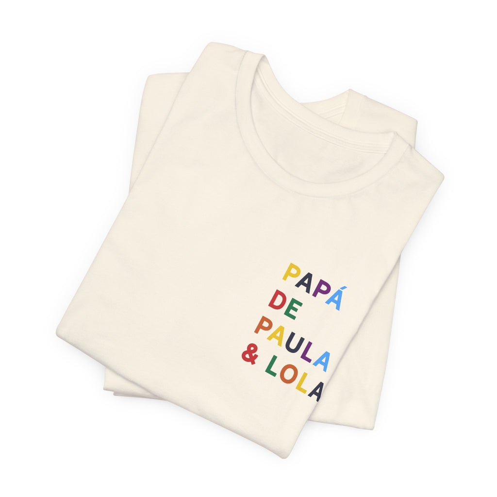 Camiseta Papá con nombre multicolor