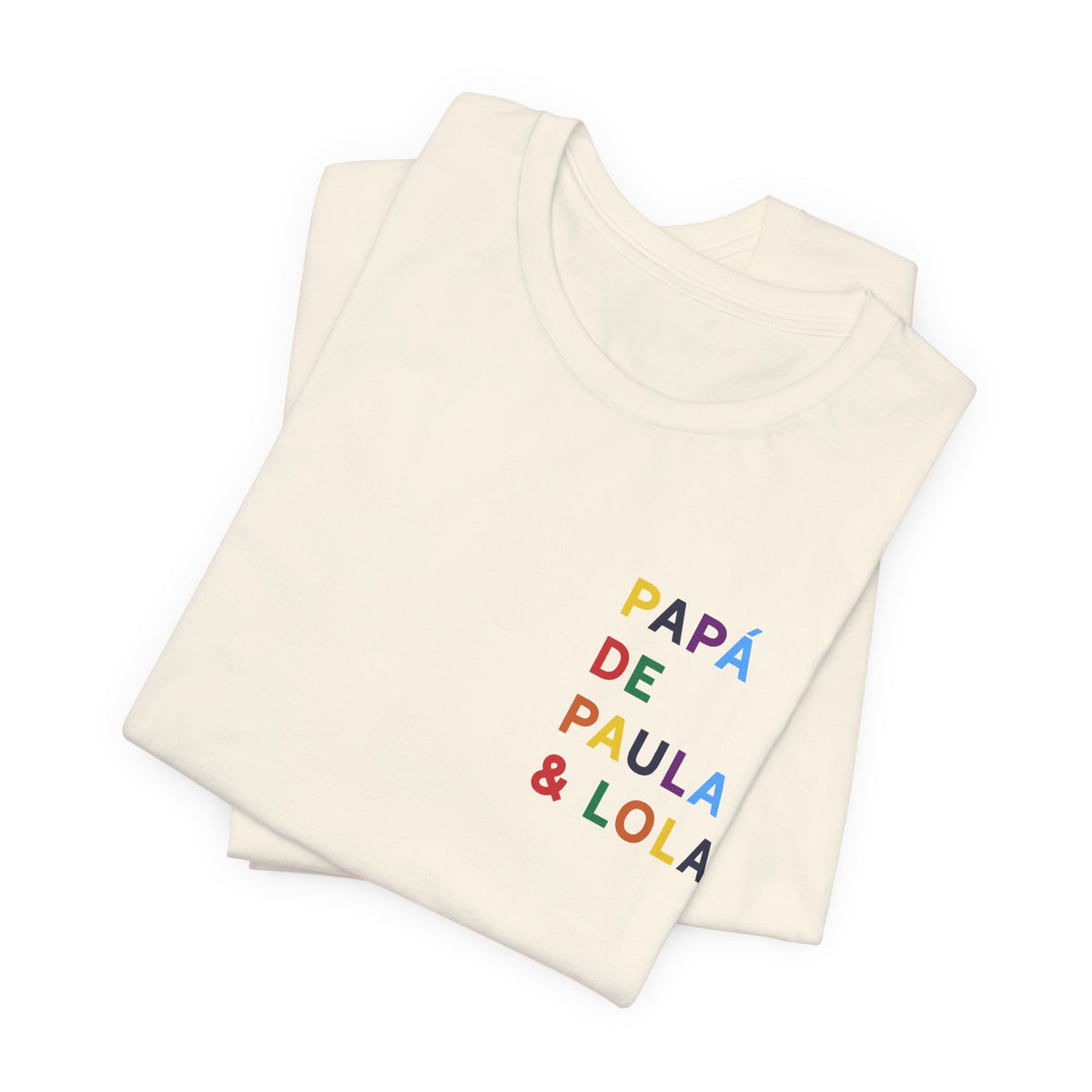 Camiseta Papá con nombre multicolor