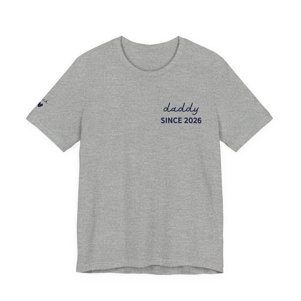 Camiseta Papá Desde Fecha en Corazón y Nombres en Manga