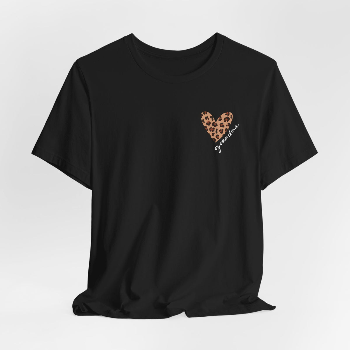 Leopard Heart Grandma T-Shirt Personalized