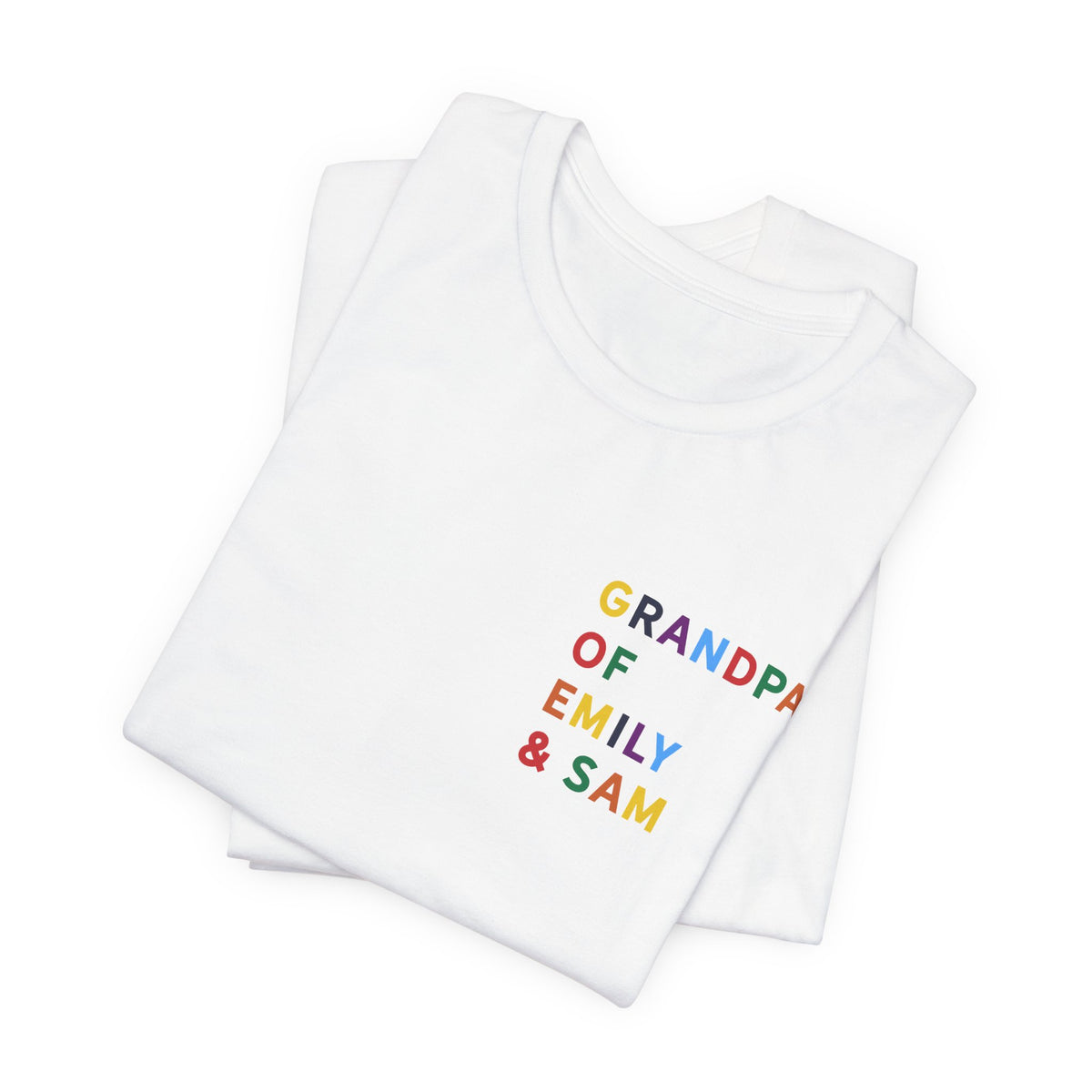Camisa de Abuelo con Nombres Multicolor de los Nietos