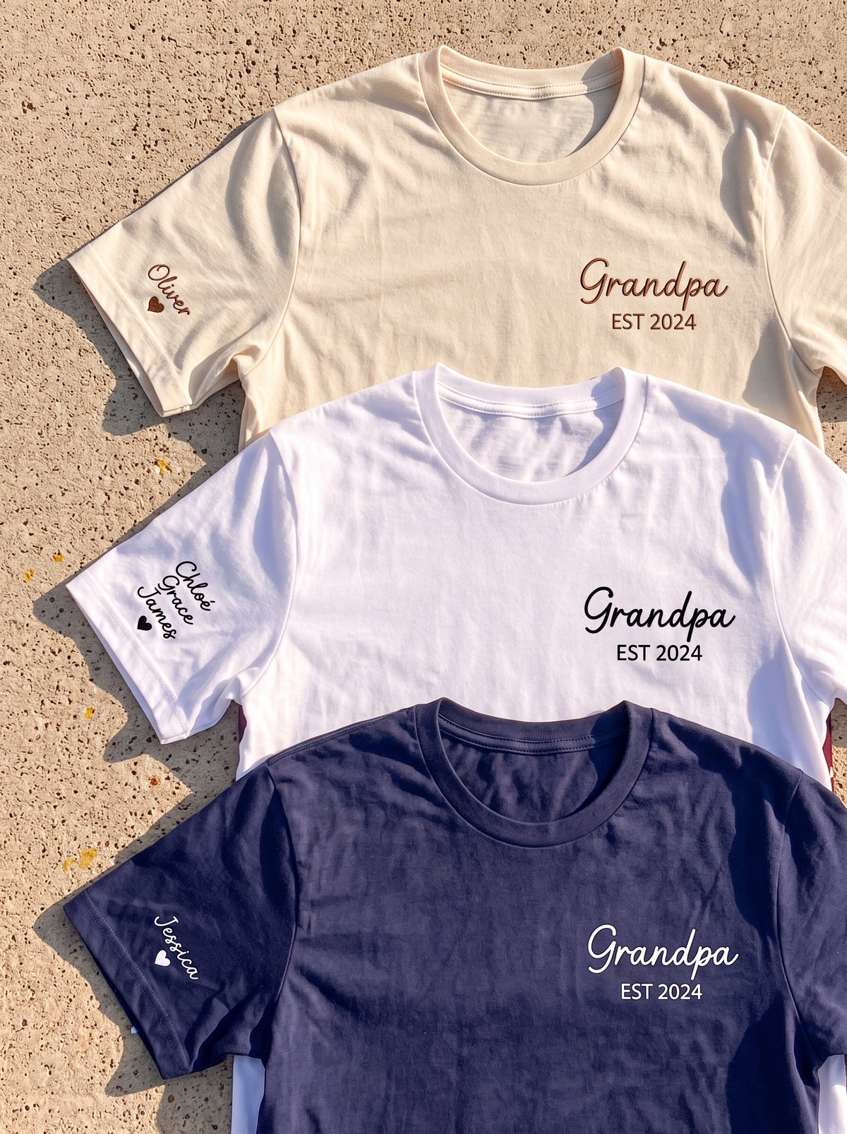 Personalized Grandpa Since T-Shirt Printed with Names