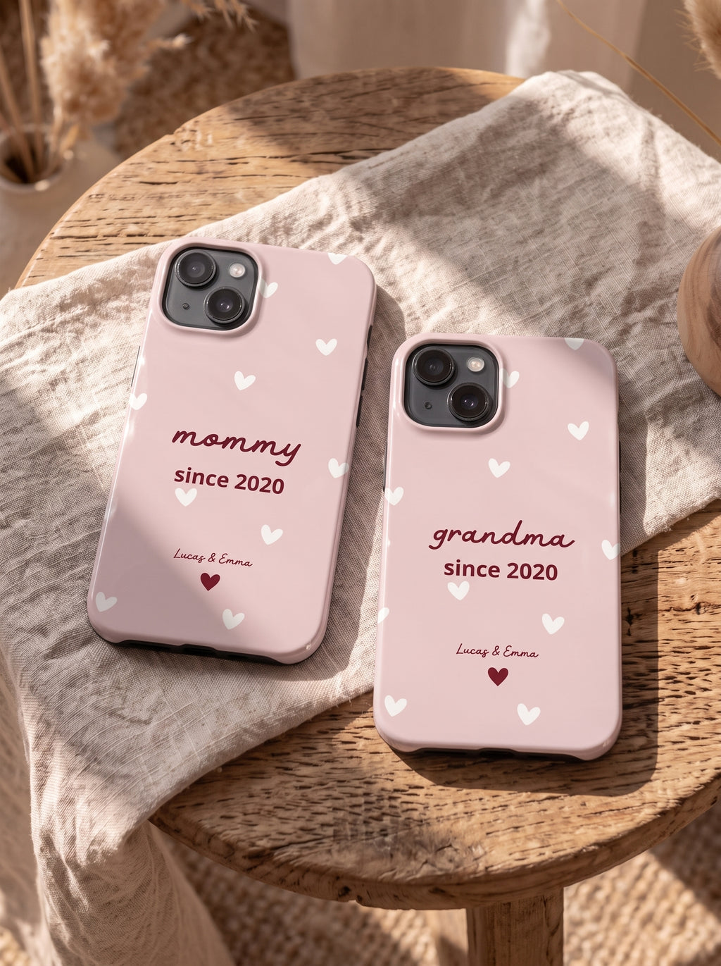 Funda de Teléfono para Mamá con Fecha y Nombres de los Hijos