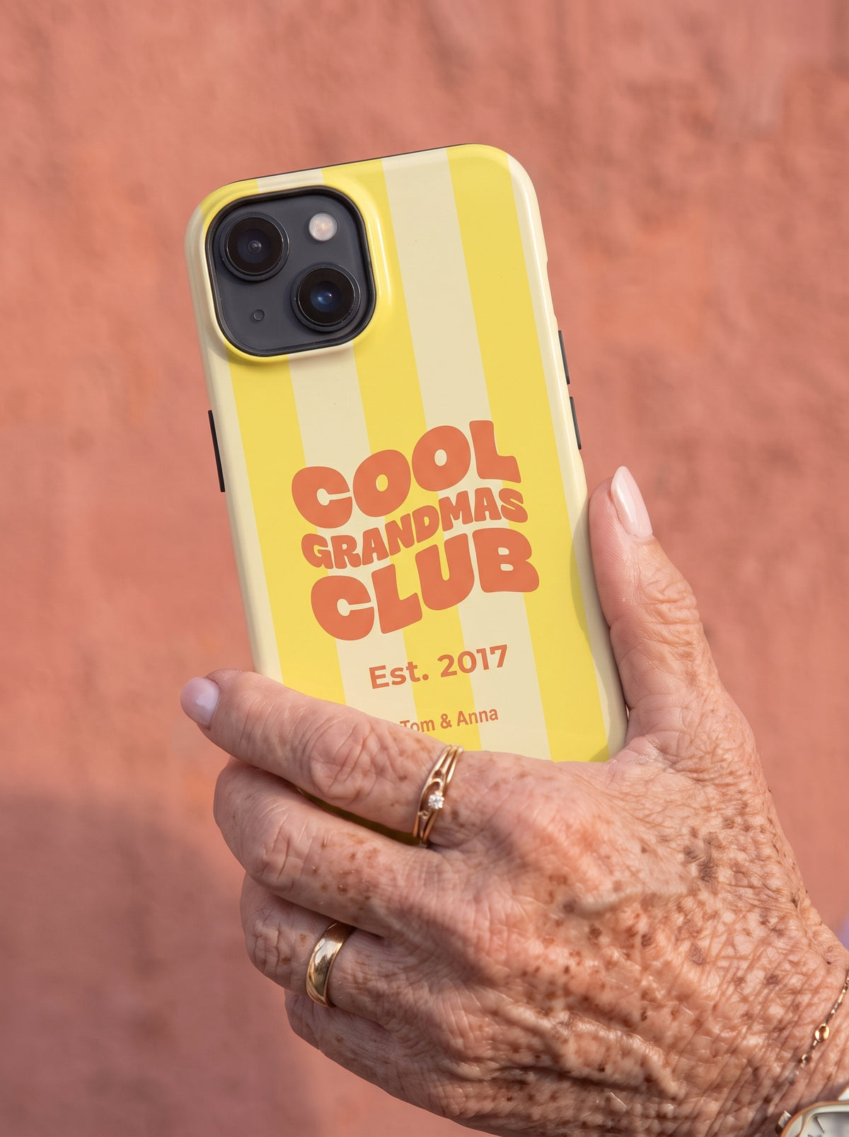 Funda de teléfono Club de abuelas geniales y nombres de niños